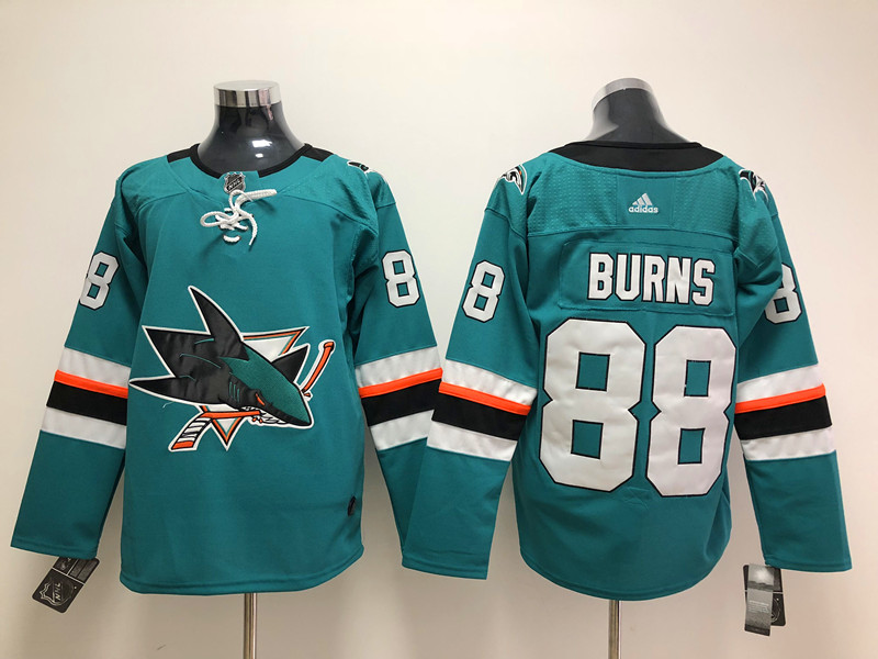 Men's San Jose Sharks Brent Burns #88 Teal Home Breakaway Jersey